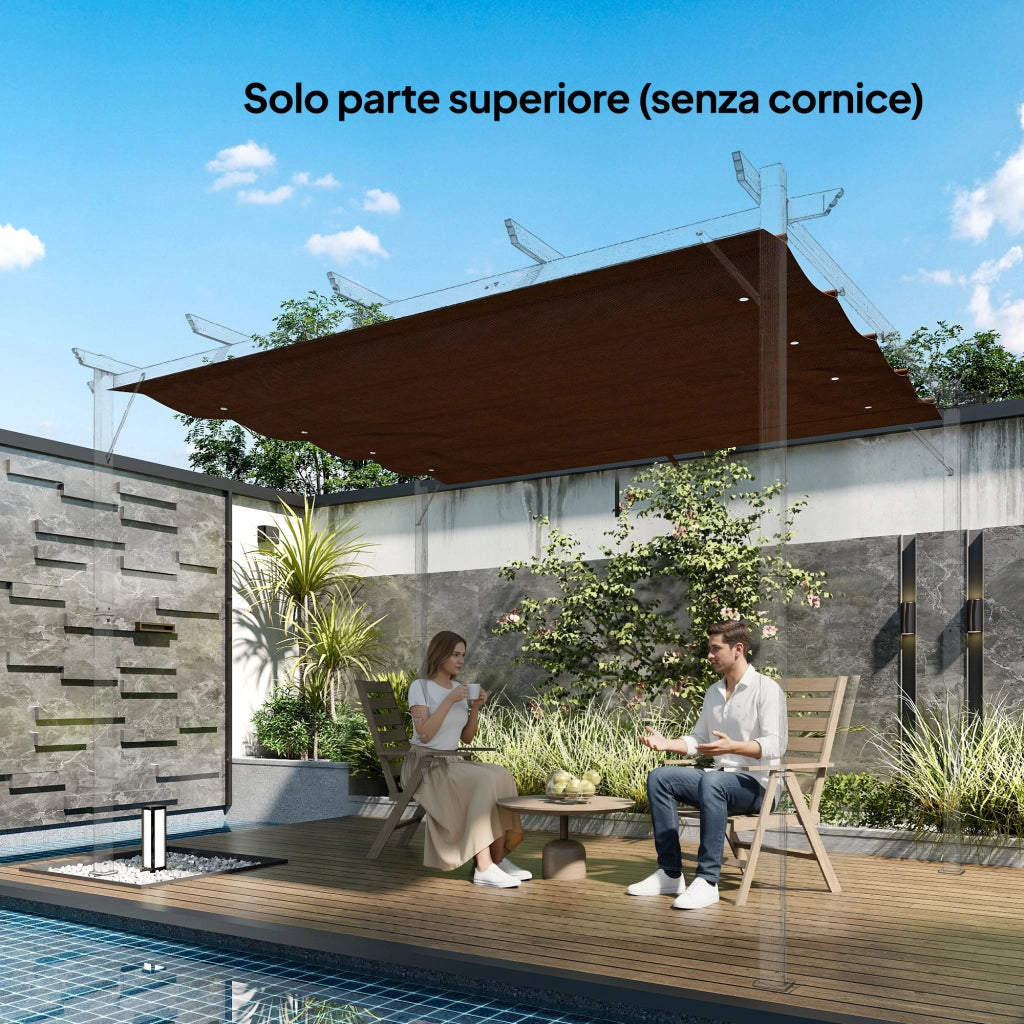 Telo Pergola per Esterni ¨C Zephmum ¨C Poliestere Bianco Caff¨¨ 286x245 cm