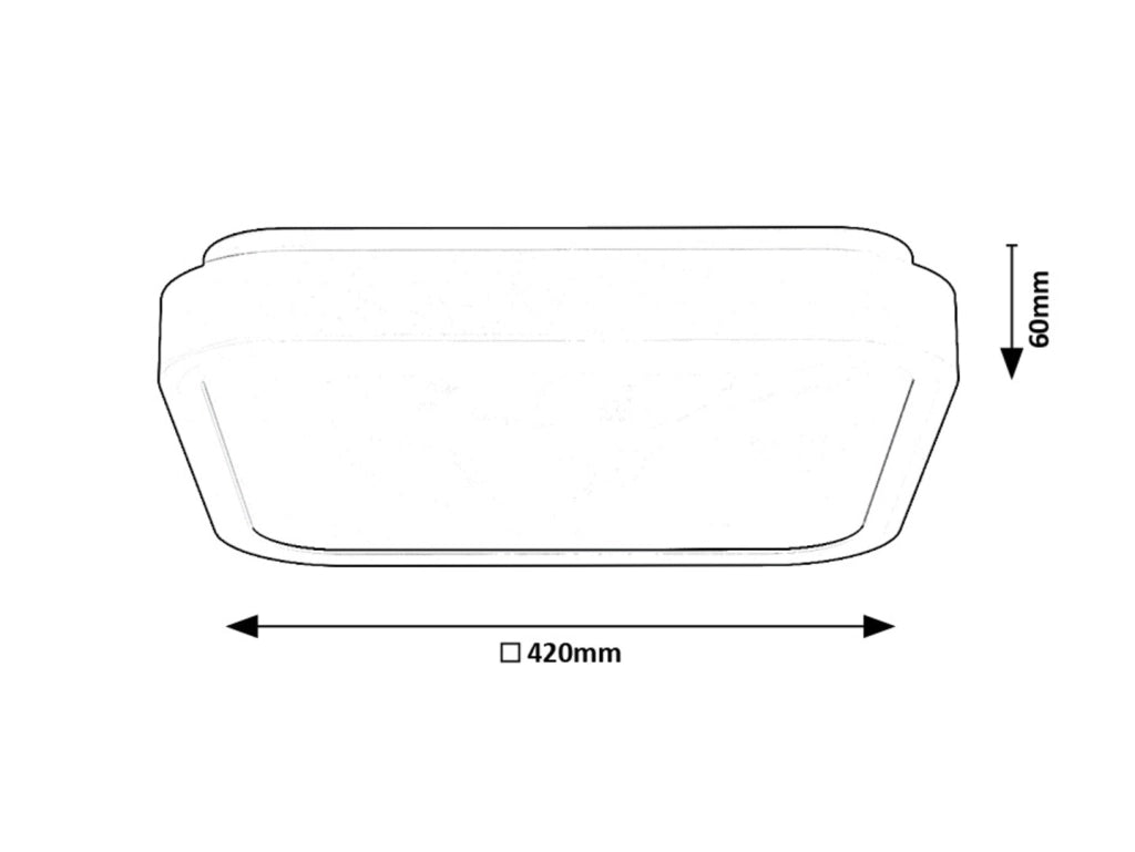Plafoniera bagno quadrata 42cm bianca IP44 LED 48W Rabalux