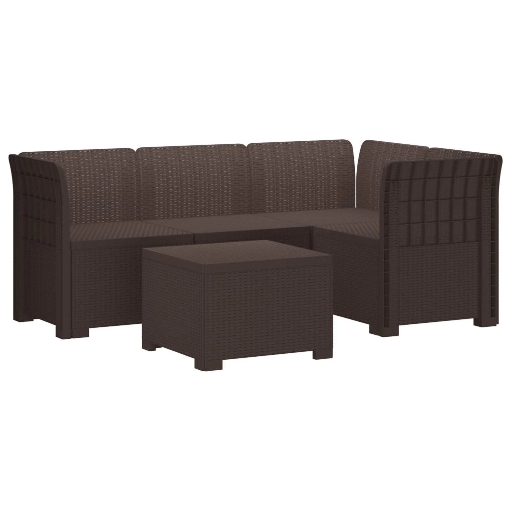 Divano da giardino 4 posti aspetto rattan PP Marrone 3443995