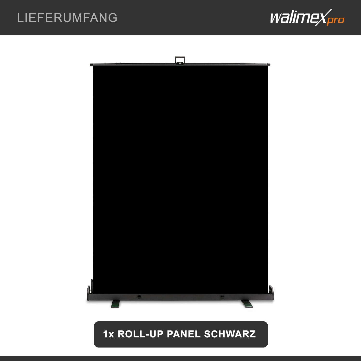 Fondale fotografico a rullo nero 155 x 200 cm, sfondo avvolgibile con supporto, sistema per studi fotografici, pannello ingualcibile ideale per fotografia low-key