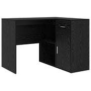 Scrivania | Tavolo da Ufficio ad angolo con cassetto Rovere Nero 102 x 88 x 75 cm