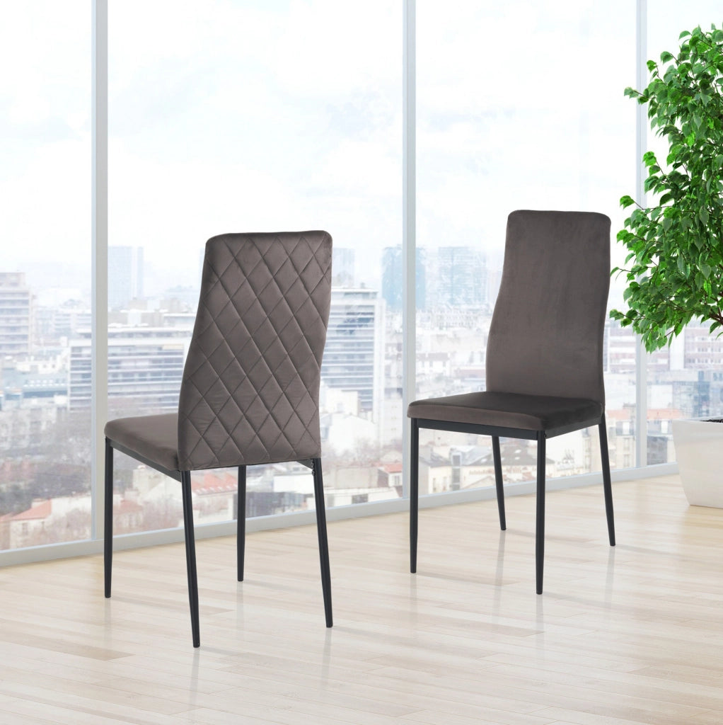 Sedia RODI DARK GREY in velluto grigio con gambe oro
