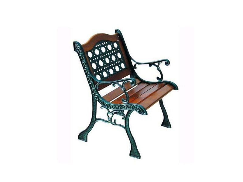 Poltrona da giardino in Rattan ARC con strutture in ghisa e legno naturale