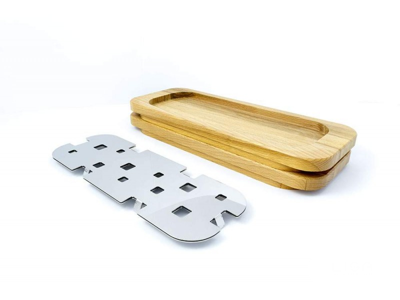 Vassoio rettangolare Gran Sasso base legno di faggio Lisa