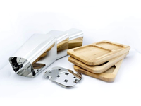 Porta spiedini Gran Sasso Plus acciaio inox lucido base legno di faggio Lisa