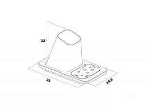 Porta spiedini Gran Sasso Plus acciaio inox lucido base legno di faggio Lisa