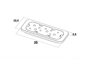 Vassoio rettangolare Gran Sasso base legno di faggio Lisa