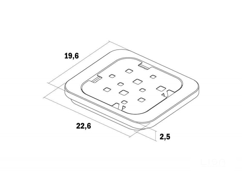 Vassoio quadrato Gran Sasso base legno di faggio Lisa