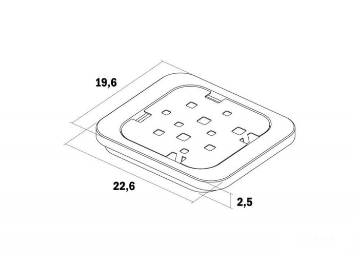 Vassoio quadrato Gran Sasso base legno di faggio Lisa