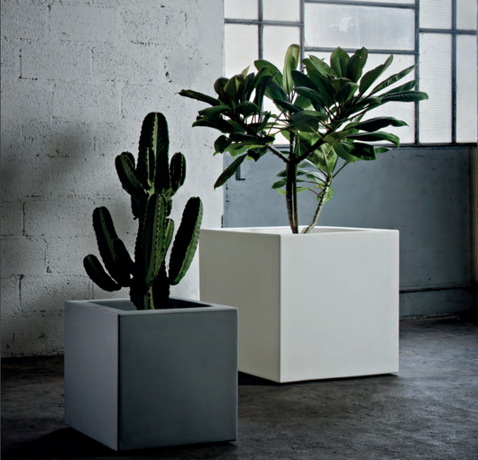 Vaso quadrato Cubo Fenice in resina da 85cm Antracite