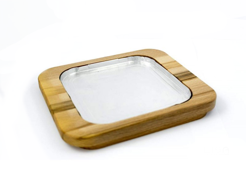 Porta spiedini Gran Sasso acciaio inox con base in legno faggio Lisa