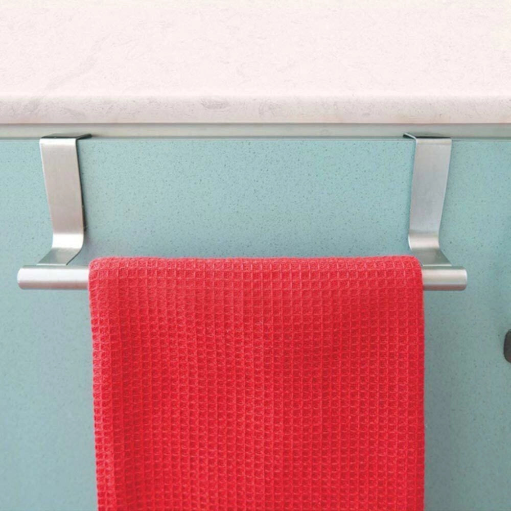 Porta Asciugamani Strofinacci In Acciaio 36cm per Ante Porte Con Aggancio Rapido
