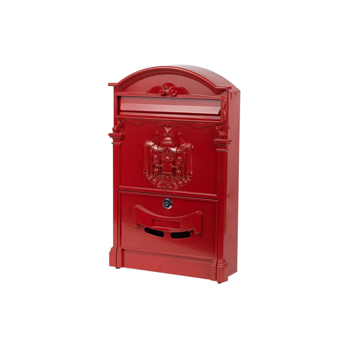 OWIJI Cassetta Postale Esterno Personale Rossa Alluminio Dimensioni 41 x 9,5 x 25,5 Cm Stile Tradizionale…