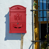 OWIJI Cassetta Postale Esterno Personale Rossa Alluminio Dimensioni 41 x 9,5 x 25,5 Cm Stile Tradizionale…