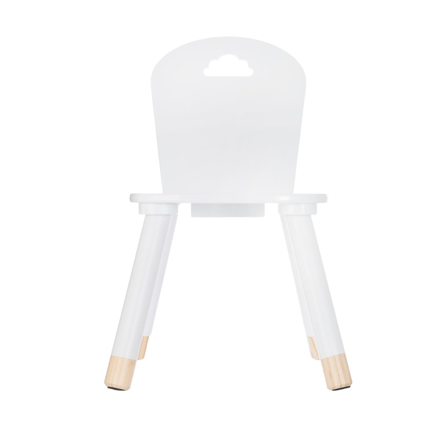 OWIJI Sedia Bambini Legno Schienale Bianca Anti Scivolo Dimensioni 32 x 31,5 x 50 cm Leggera Versatile Cameretta Cucina Stanza Giochi