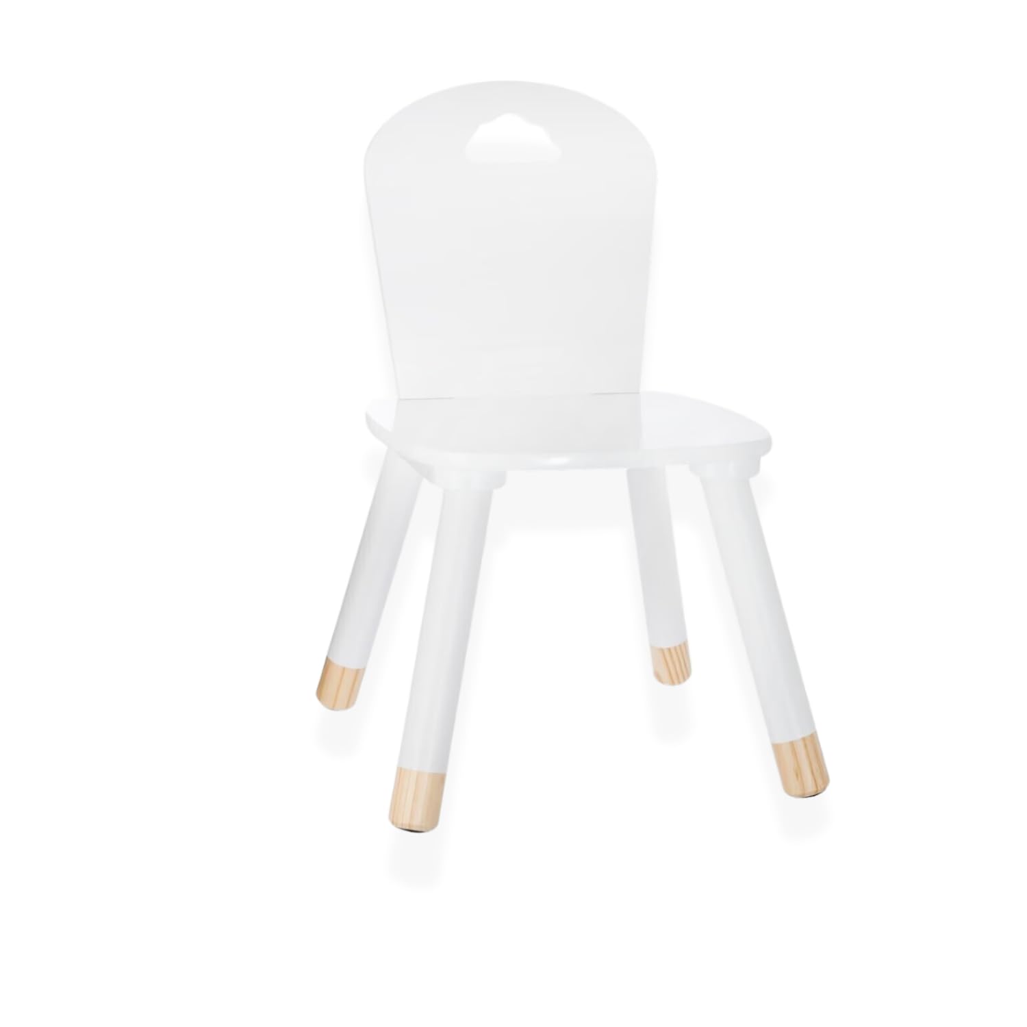 OWIJI Sedia Bambini Legno Schienale Bianca Anti Scivolo Dimensioni 32 x 31,5 x 50 cm Leggera Versatile Cameretta Cucina Stanza Giochi