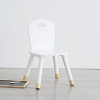 OWIJI Sedia Bambini Legno Schienale Bianca Anti Scivolo Dimensioni 32 x 31,5 x 50 cm Leggera Versatile Cameretta Cucina Stanza Giochi
