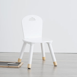 OWIJI Sedia Bambini Legno Schienale Bianca Anti Scivolo Dimensioni 32 x 31,5 x 50 cm Leggera Versatile Cameretta Cucina Stanza Giochi