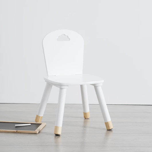 OWIJI Sedia Bambini Legno Schienale Bianca Anti Scivolo Dimensioni 32 x 31,5 x 50 cm Leggera Versatile Cameretta Cucina Stanza Giochi