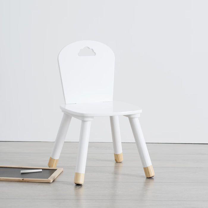 OWIJI Sedia Bambini Legno Schienale Bianca Anti Scivolo Dimensioni 32 x 31,5 x 50 cm Leggera Versatile Cameretta Cucina Stanza Giochi