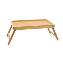 OWIJI Vassoio Letto Pieghevole Bamboo Multifunzionale Colazione Dimensioni 50 x 30 x 22 cm Relax Design Naturale