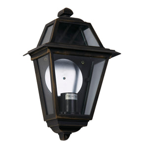 Applique Da Esterno Vintage Nuova Orleans Alluminio Nero Vetro 1 Luce E27