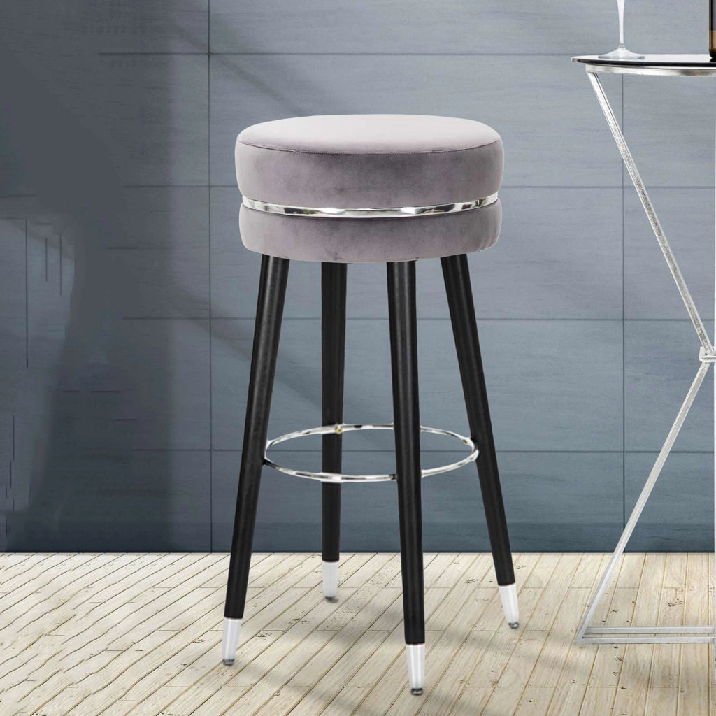 Bran, Sgabello Imbottito, 35x35x74h cm Nero