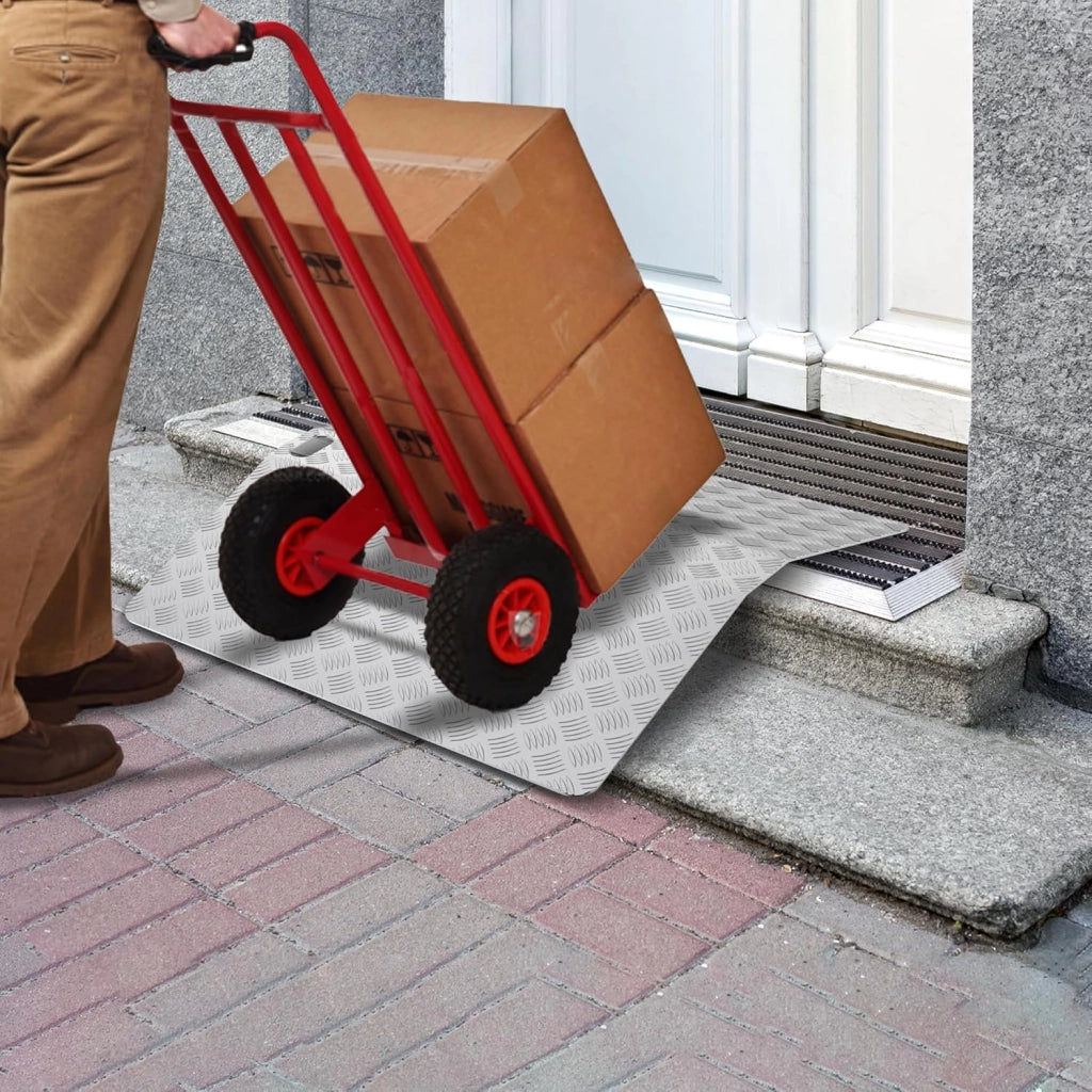 Rampa per sedia a rotelle, in alluminio, rampa per soglia a rotelle, capacità di carico 270 kg, rampa per soglia per porta, rampa per porta, altezza 10 cm, larghezza 100 cm