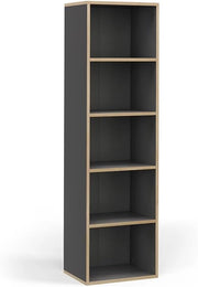 Libreria Tetrix, Antracite, 40 x 140 cm con 5 scomparti, per la conservazione di libri e decorazioni