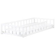 Letto singolo per bambini in legno bianco cameretta con telaio a doghe 90 x 200 cm