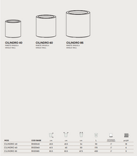 Vaso Cilindro Fenice in resina greystone da 85cm Elbi