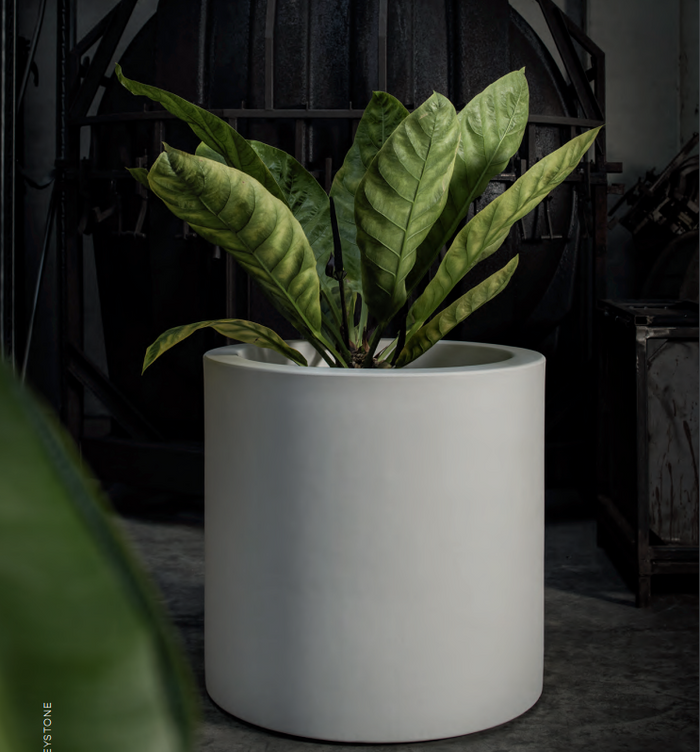 Vaso Cilindro Fenice in resina greystone da 85cm Elbi