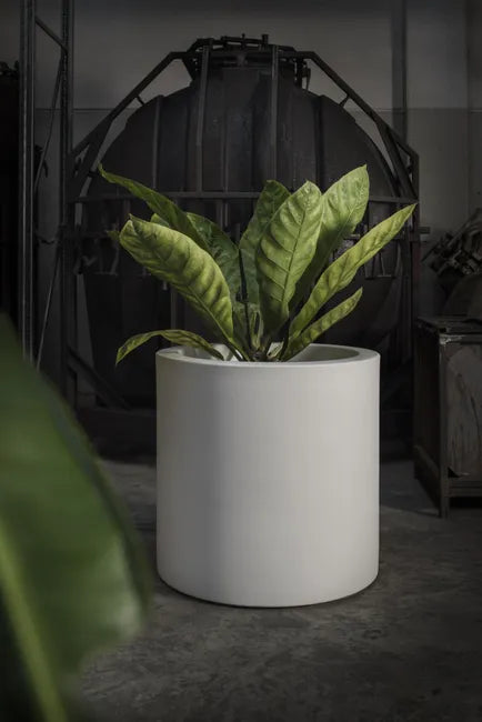 Vaso Cilindro Fenice in resina greystone da 85cm Elbi