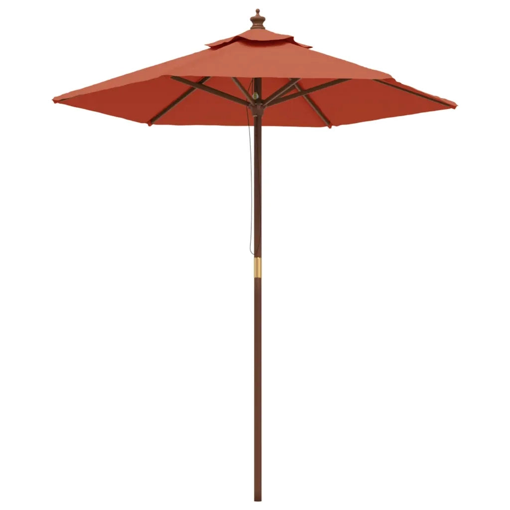Ombrellone da Giardino con Palo in Legno Terracotta 196x231 cm 363164