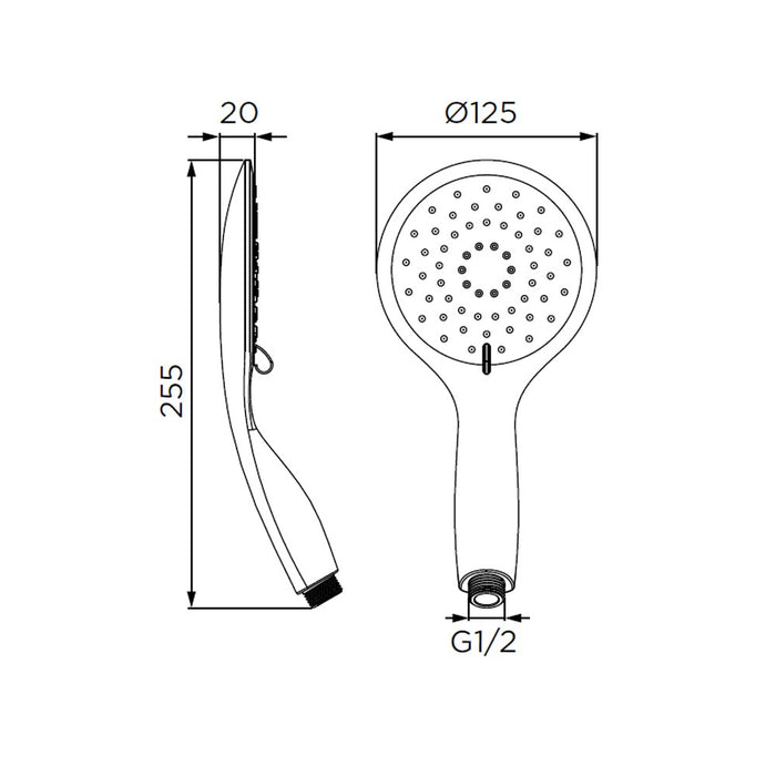 Doccino serie slim cromato, a 3 getti
