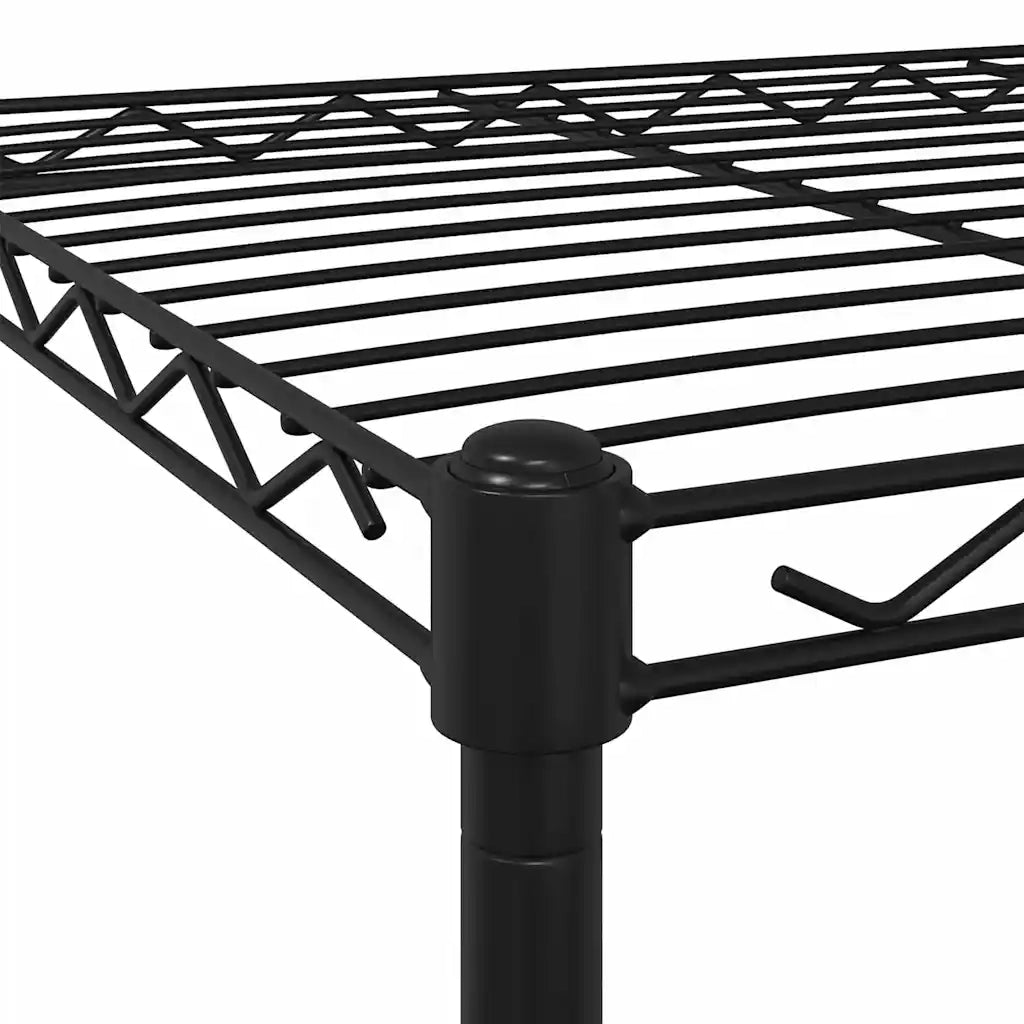 Scaffale a 4 Livelli con Ruote 90x35x142 cm Nero 200 kg CFW4720061