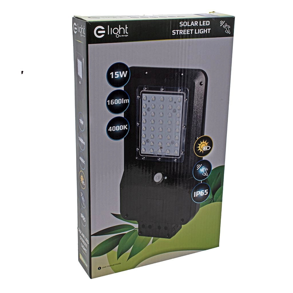 Faretto solare LED 15W 1650lm con sensori IP65 Eko-Light EKO2028