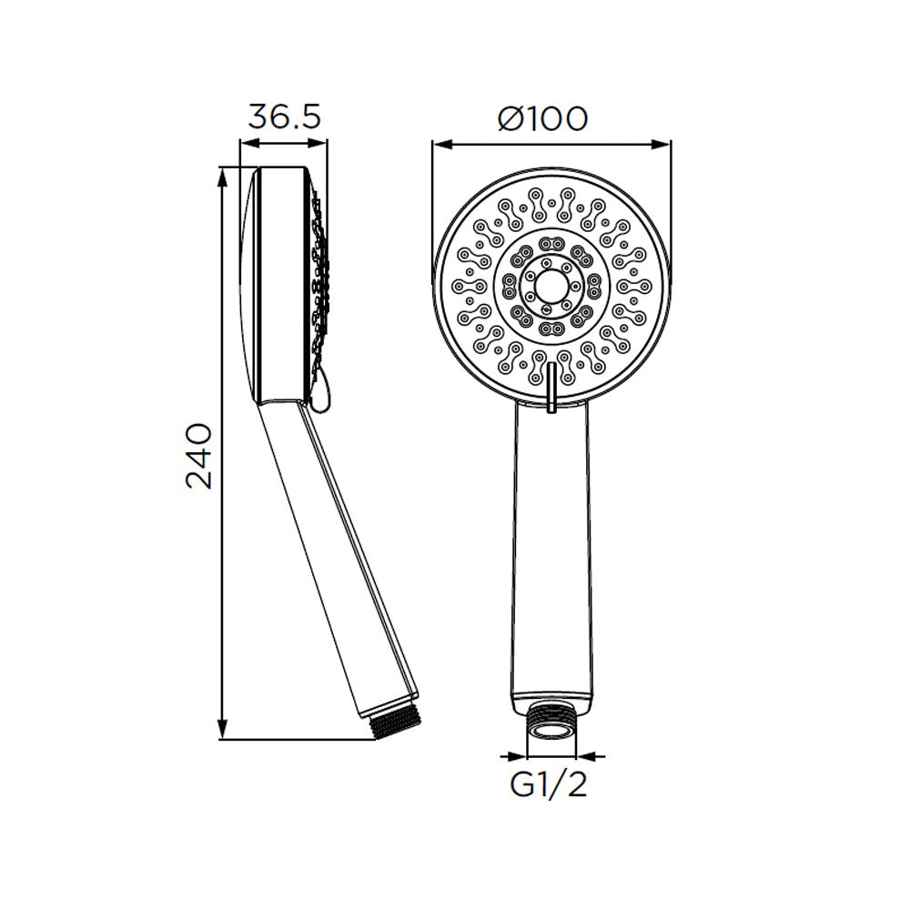 Doccino serie era a 3 getti, cromato