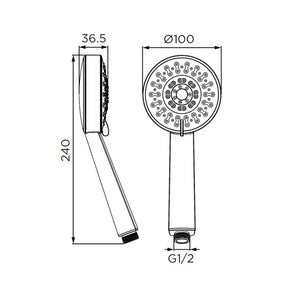 Doccino serie era a 3 getti, cromato