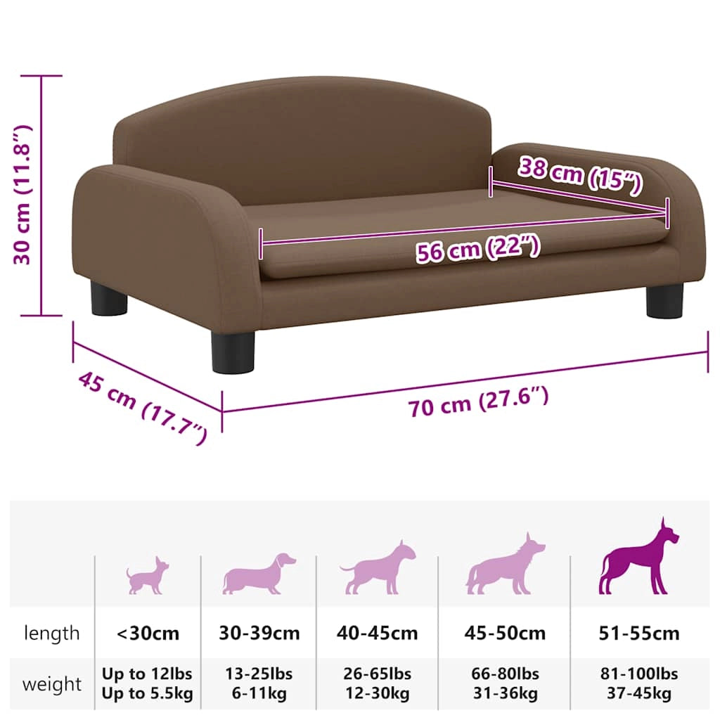 Cuccia per cani a forma di cesto comoda 70 x 45 x 30 cm tessuto marrone 02_0042846