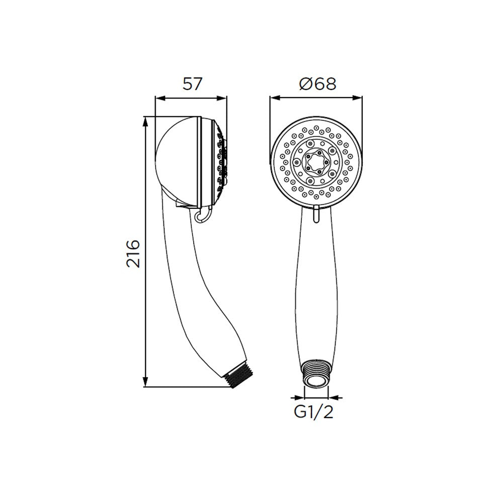 Doccino serie star cromato, a 3 getti