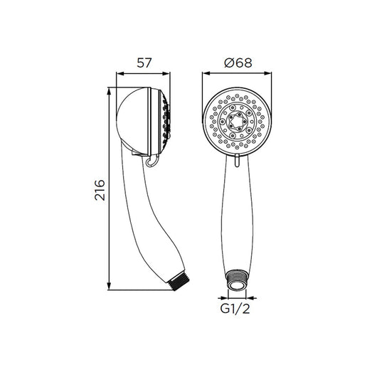 Doccino serie star cromato, a 3 getti