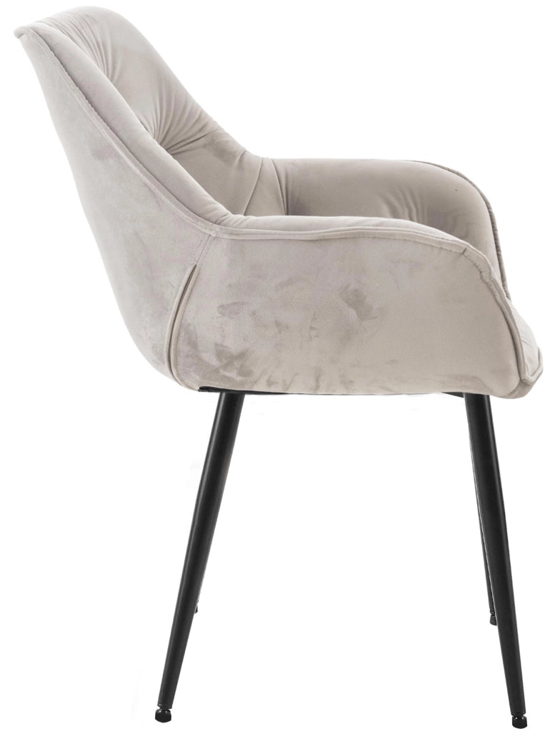 Sedia Tanna in velluto grigio