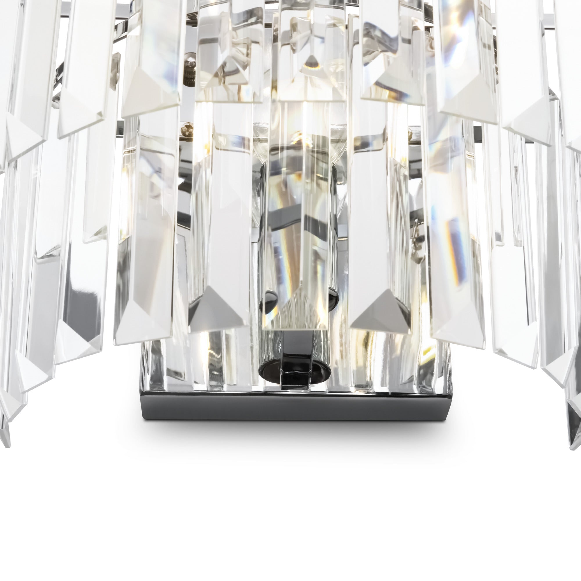 Lampada da parete Neoclassic in Metallo e Vetro Revero Cromo