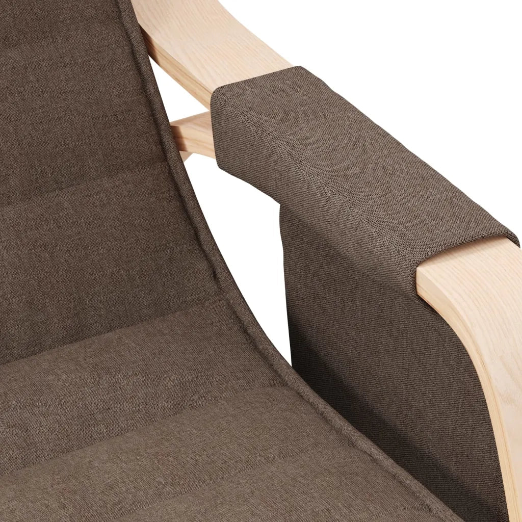 Sedia a Dondolo Marrone Scuro in Tessuto CFW4330951