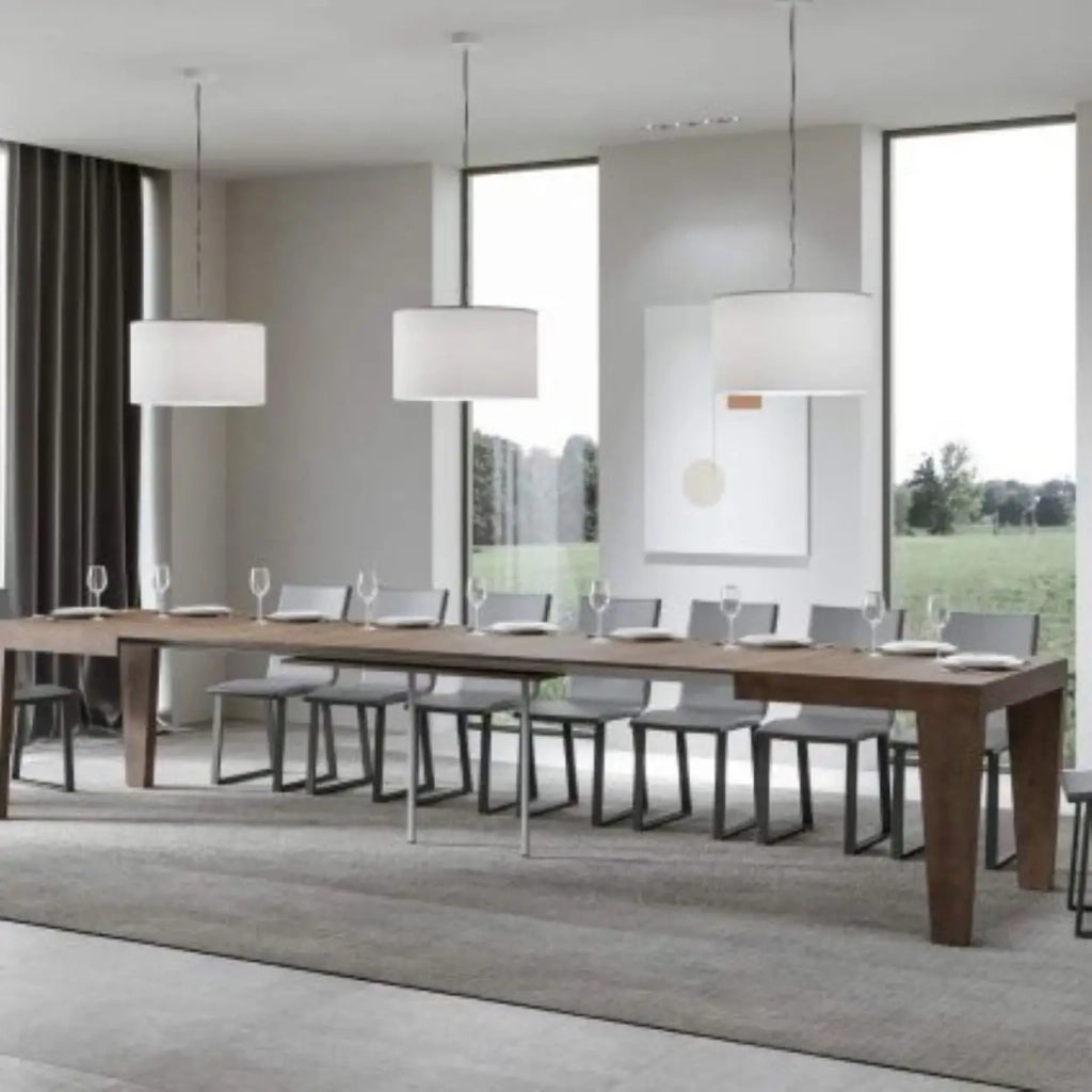 Tavolo allungabile 130/390x90 cm Spimbo colore noce