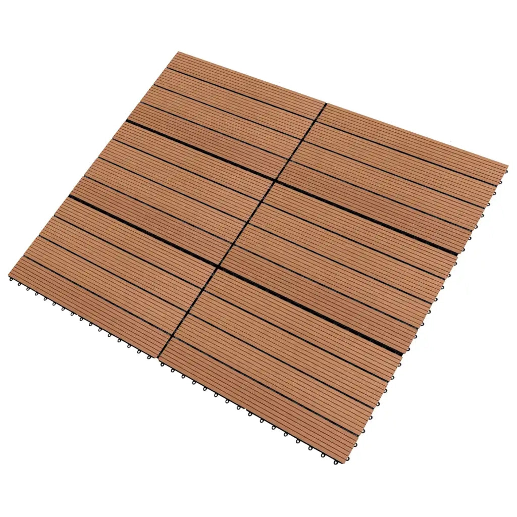 Piastrella per Decking 6 pz Marrone 60 x 30 cm WPC CFW8845216