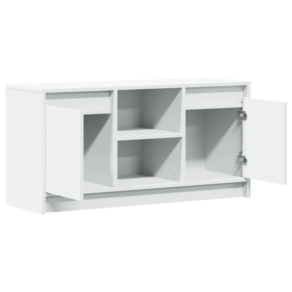 Porta TV multimediale scaffale per televisione televisione buffet sala da pranzo soggiorno camera da letto con LED 100 x 34 x 50 cm derivati ​​del legno bianco 02_0026428