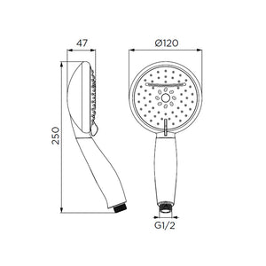 Doccino serie loto a 4 getti, cromato