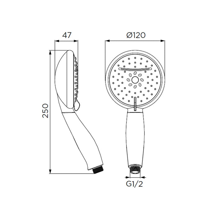 Doccino serie loto a 4 getti, cromato